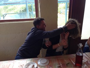 Here is a photo of my brother shoving cake in my face on a recent holiday :)